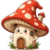 Red Cap House Mushroom Design