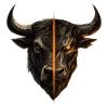 Cyber Bull Split Face Emblem