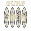 Surf Hibiscus Quartet Surfing
