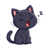 Cartoon Sleeping Black Cat