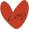 Rotes Herz mit Liebesschrift