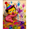 Bunte Kinderkunstexplosion