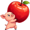 Apfel Schwein Cartoon