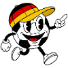 Fußball Fan Retro Comic Maskottchen
