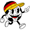 Fußball Fan Retro Comic Maskottchen