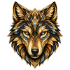 Goldene Wolf-Mosaik