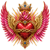 Crown Heart with Wings