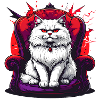 Katze auf Stuhl Gothic Stil