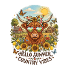 Hello Summer Country Vibes Highland Cow