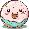 Cute donut with face