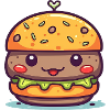 Kawaii Burger Charm