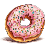 Pink donut with sprinkles
