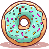 Donut Mintblau Glanz