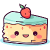 Kawaii Kuchenstück mit Kirsche