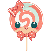 Caramel Lollipop Bow Heart