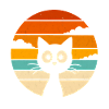 Chat Noir Rétro Sunset