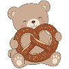 Cute Bear with Pretzel Description