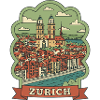 Zurich Grossmunster Retro Reiseabzeichen