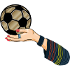 Hand mit Fußball 