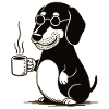 Dog with coffee