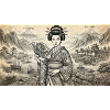 Geisha Ukiyo-e Fan Idyll
