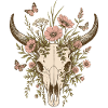 Floraler Longhorn-Schädel