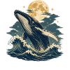 Moonlit Whale Waves