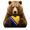 Bär mit Bosnischem Herz-Flagge