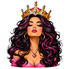 Queen with crown and jewelry