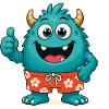 Monster mit Badehose