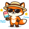 Sommerfuchs mit Hut und Eis