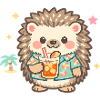 Hawaiian-Igel mit Getränk