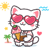 Herzbrille Katze mit Eiscreme