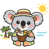 Beach koala with coconut
