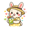 Lemonade bunny in straw hat