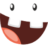 Funny monster with a big grin
