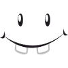 Black and white smile with teeth