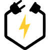 Electrician Plug Power Lightning Logo