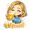 Prost! Fröhliche Biertrinker-Illustration