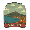 Neapel Mount Vesuvius Retro-Reiseaufkleber