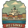 Kathedrale Helsinki Finnland Retro-Reiseabzeichen