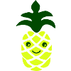 Kawaii Pineapple Neon Yellow Pattern