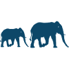 Elephant Silhouette Family