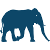 Elephant Silhouette Blue