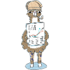 Detektiv-Lama mit Pfeilgrafik