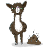 Llama with dung heap