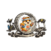 Hamster Athlete on a Wheel