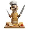 A funny stove man cook meerkat