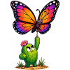 Bunter Schmetterling trifft Kaktusheld