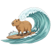 Capybara on surfboard
